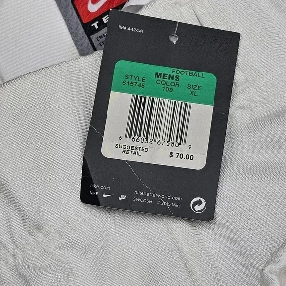 COPY - Nike Men's Open Field Football Pants White/Scarlet Red #615745/109 NWT XL - Picture 8 of 9